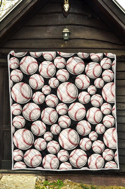 Baseball Black Background Premium Quilt-JTAMIGO.COM