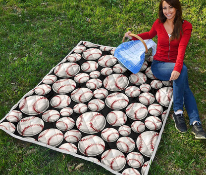 Baseball Black Background Premium Quilt-JTAMIGO.COM