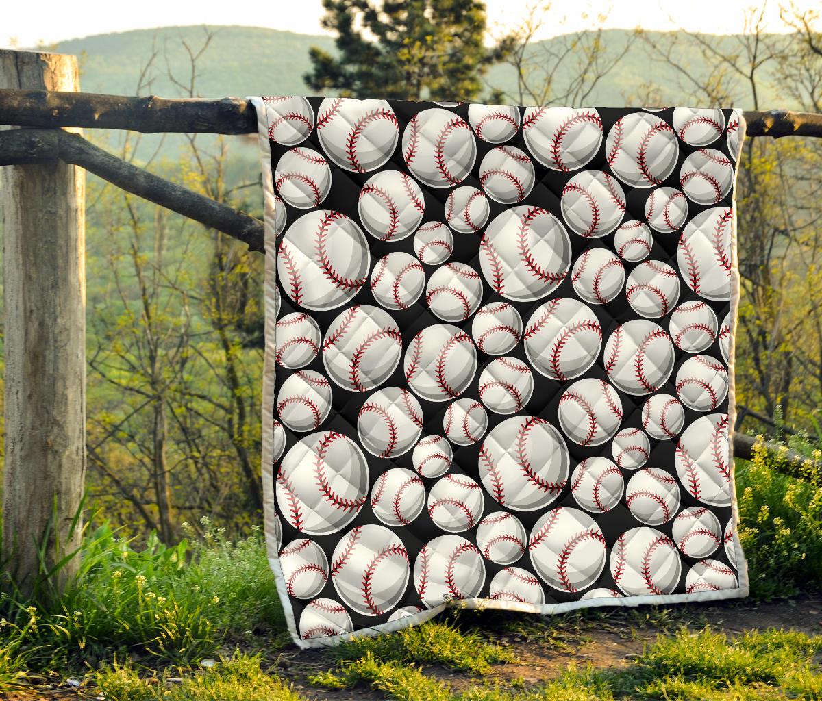 Baseball Black Background Premium Quilt-JTAMIGO.COM