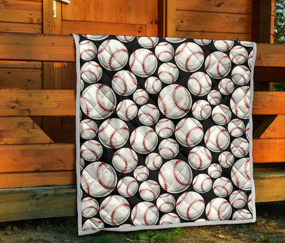 Baseball Black Background Premium Quilt-JTAMIGO.COM