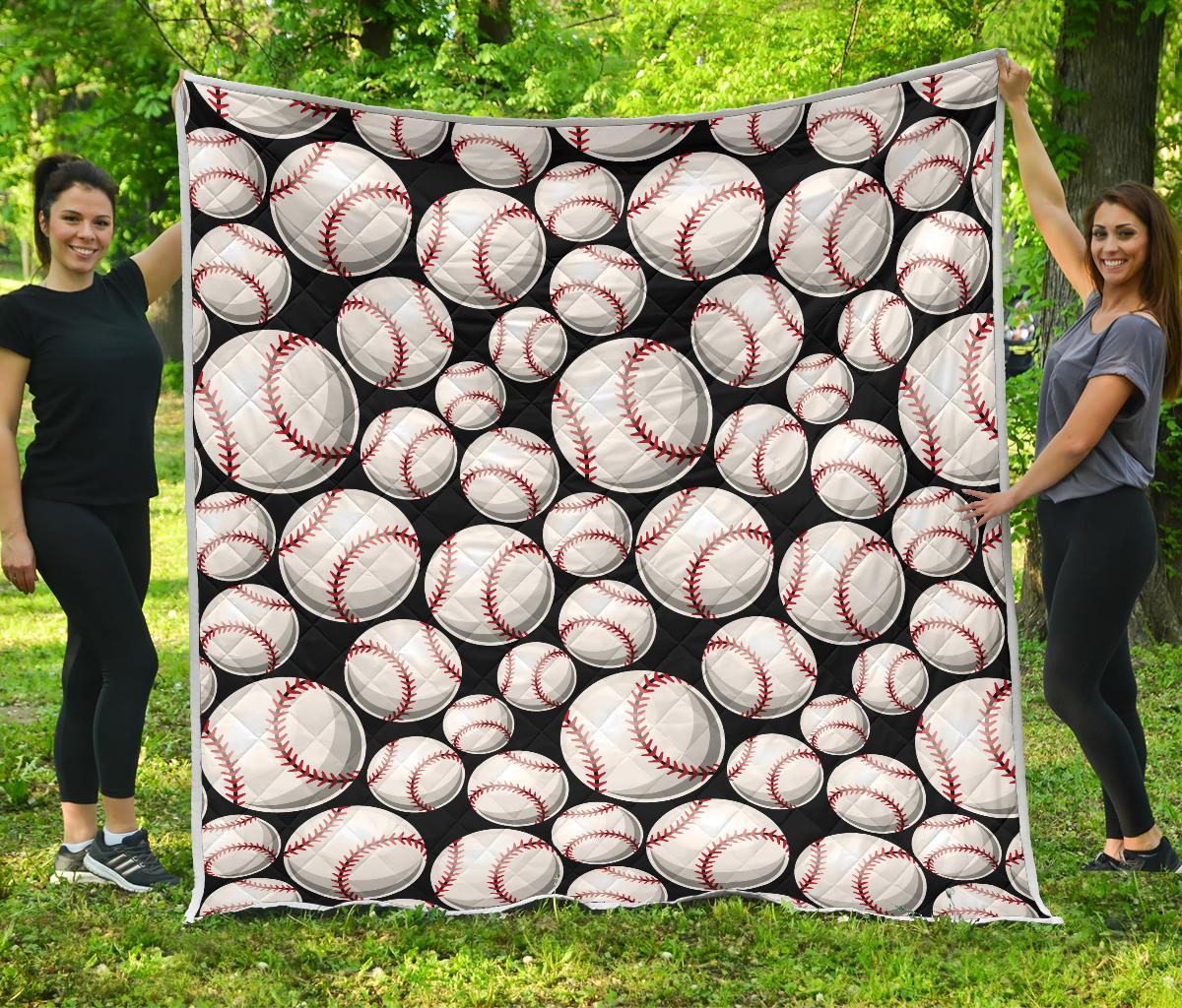 Baseball Black Background Premium Quilt-JTAMIGO.COM