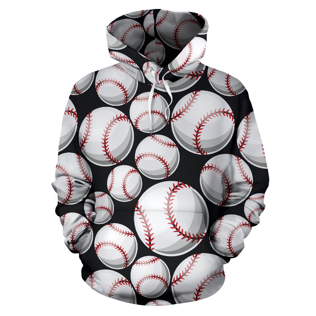 Baseball Black Background Pullover Hoodie