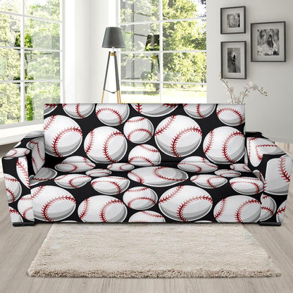 Baseball Black Background Sofa Slipcover-JTAMIGO.COM