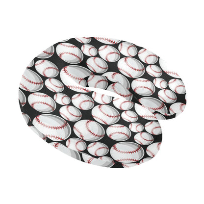 Baseball Black Background U-Shaped Travel Neck Pillow-JTAMIGO.COM