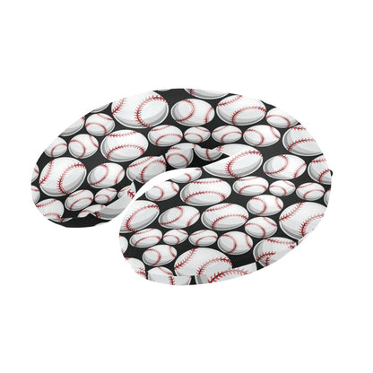 Baseball Black Background U-Shaped Travel Neck Pillow-JTAMIGO.COM