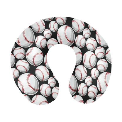 Baseball Black Background U-Shaped Travel Neck Pillow-JTAMIGO.COM