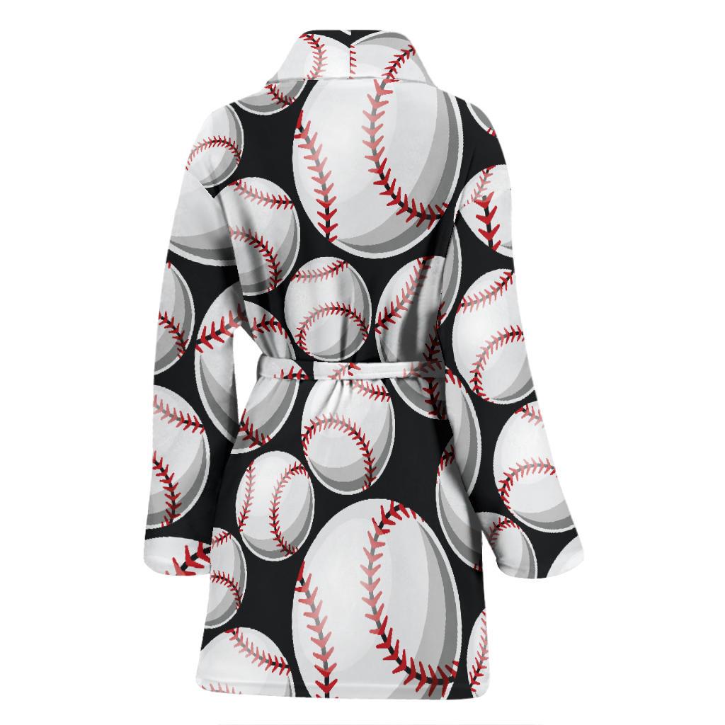 Baseball Black Background Women Bath Robe-JTAMIGO.COM