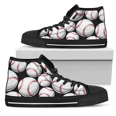 Baseball Black Background Women High Top Shoes