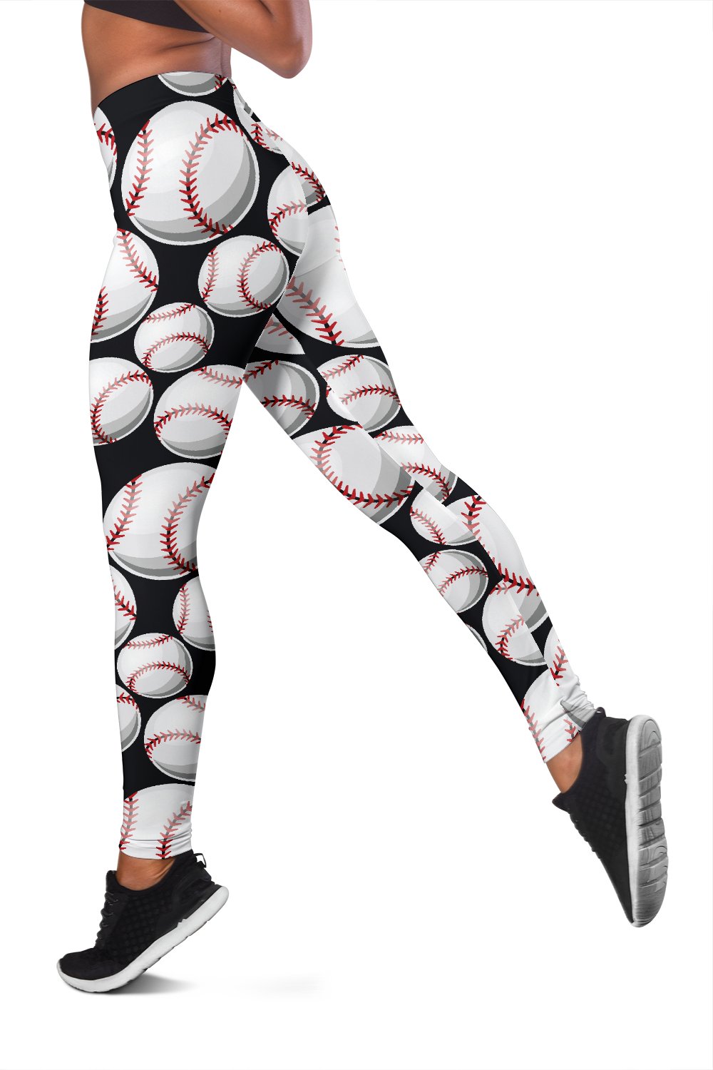 Baseball Black Background Women Leggings