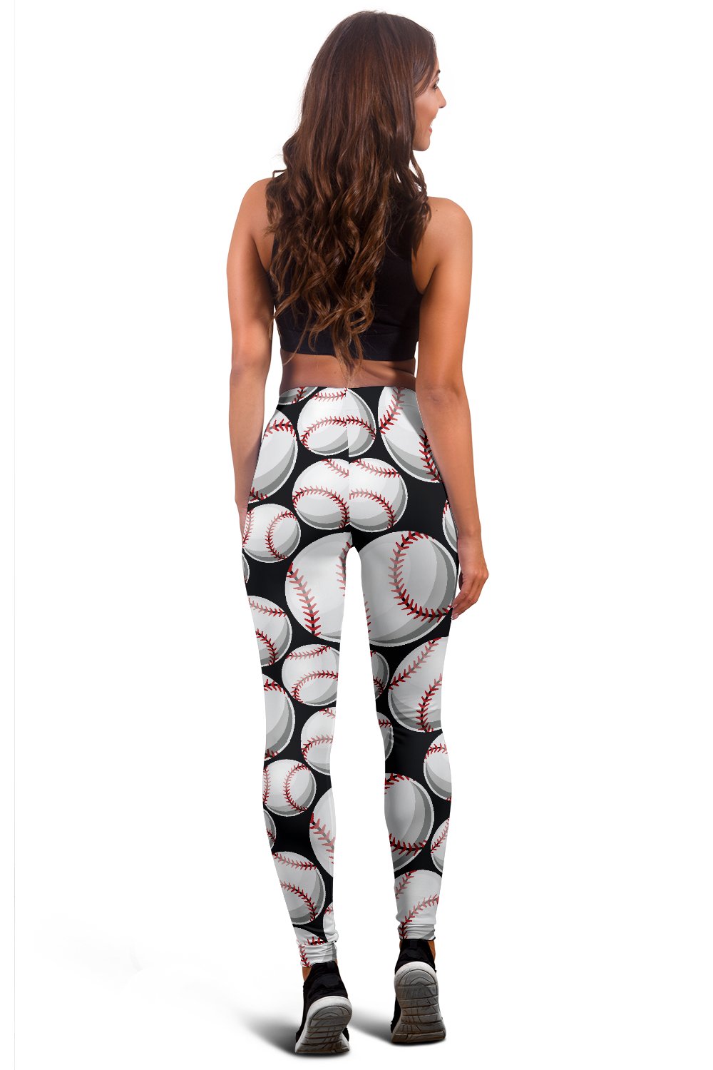 Baseball Black Background Women Leggings