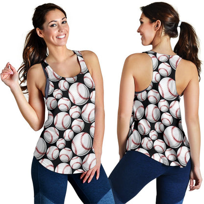 Baseball Black Background Women Racerback Tank Top