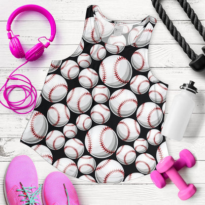 Baseball Black Background Women Racerback Tank Top