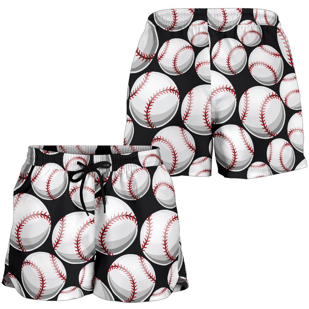 Baseball Black Background Women Shorts-JTAMIGO.COM