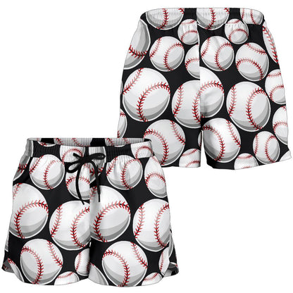 Baseball Black Background Women Shorts-JTAMIGO.COM