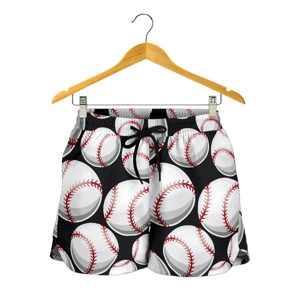 Baseball Black Background Women Shorts-JTAMIGO.COM
