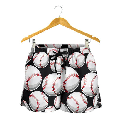 Baseball Black Background Women Shorts-JTAMIGO.COM