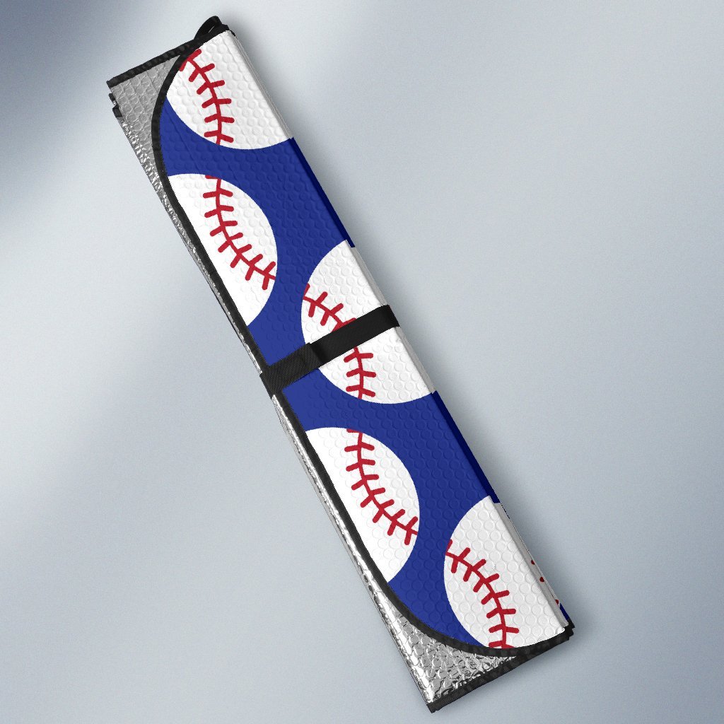 Baseball Blue Background Car Sun Shade For Windshield