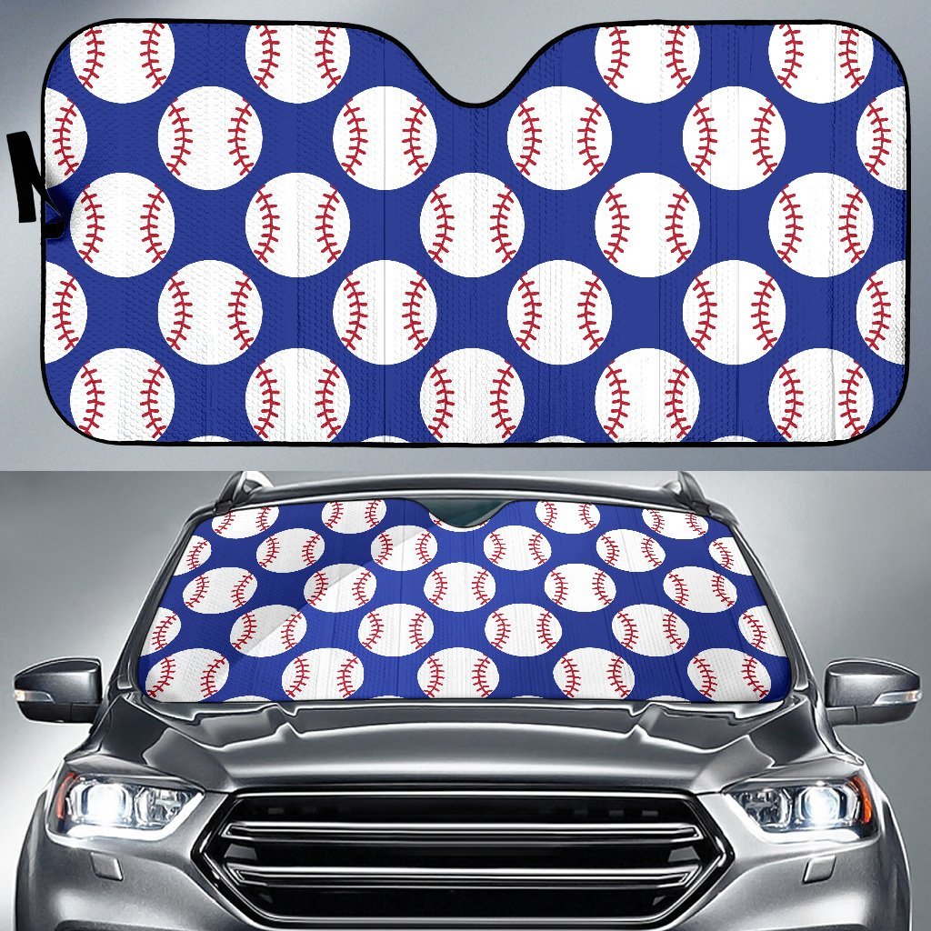 Baseball Blue Background Car Sun Shade For Windshield