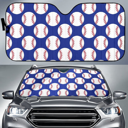 Baseball Blue Background Car Sun Shade For Windshield
