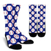 Baseball Blue Background Crew Socks