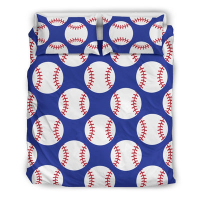 Baseball Blue Background Duvet Cover Bedding Set