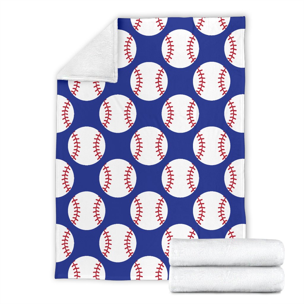 Baseball Blue Background Fleece Blanket