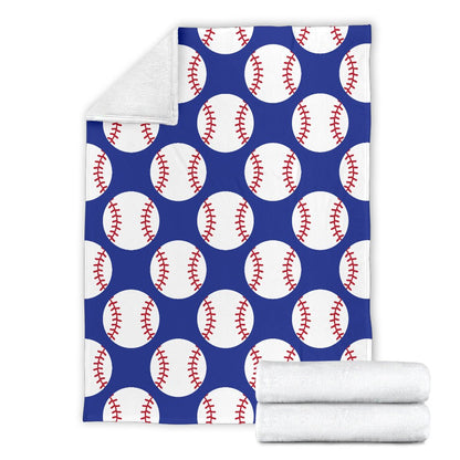 Baseball Blue Background Fleece Blanket