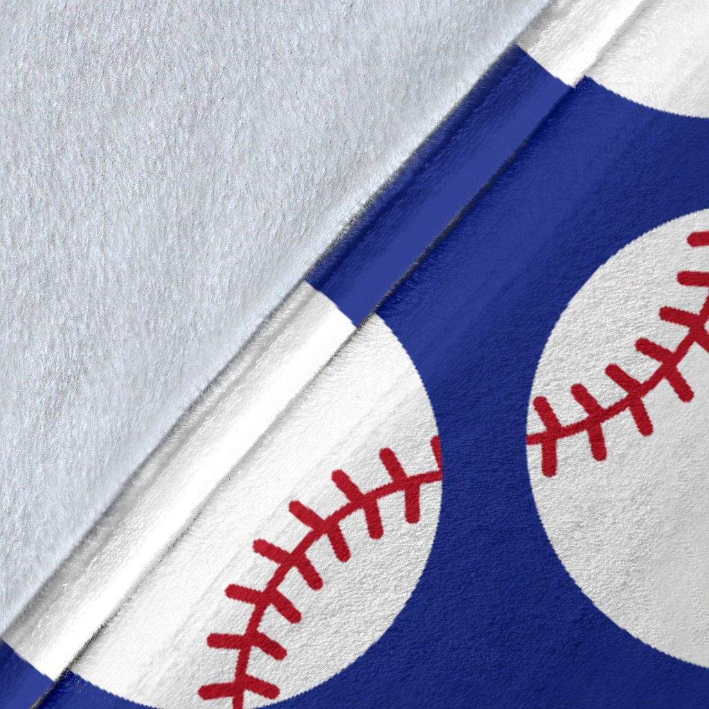 Baseball Blue Background Fleece Blanket