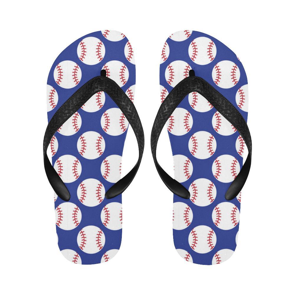 Baseball Blue Background Flip Flops-JTAMIGO.COM