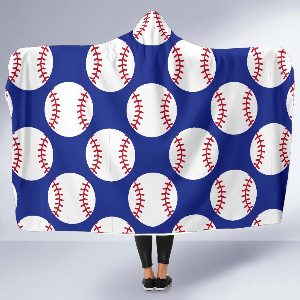 Baseball Blue Background Hooded Blanket-JTAMIGO.COM