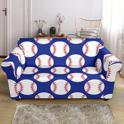 Baseball Blue Background Loveseat Slipcover-JTAMIGO.COM