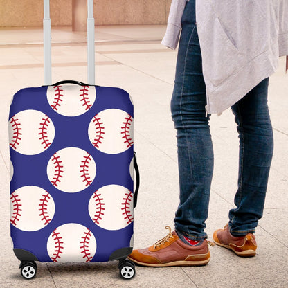Baseball Blue Background Luggage Cover Protector