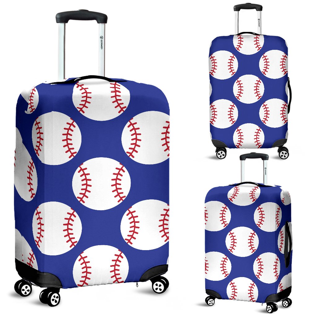 Baseball Blue Background Luggage Cover Protector