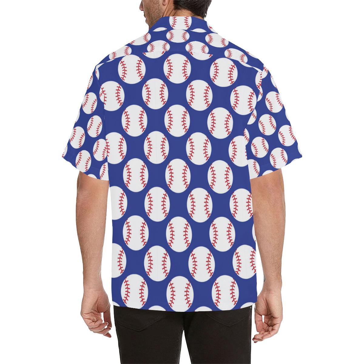 Baseball Blue Background Men Aloha Hawaiian Shirt