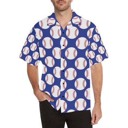 Baseball Blue Background Men Aloha Hawaiian Shirt