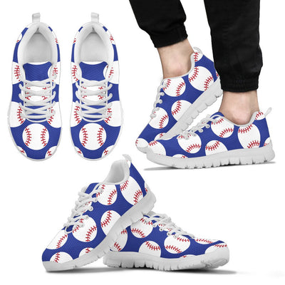 Baseball Blue Background Men Sneakers Shoes