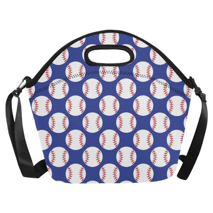 Baseball Blue Background Neoprene Lunch Bag (Model 1669)(Large)-JTAMIGO.COM