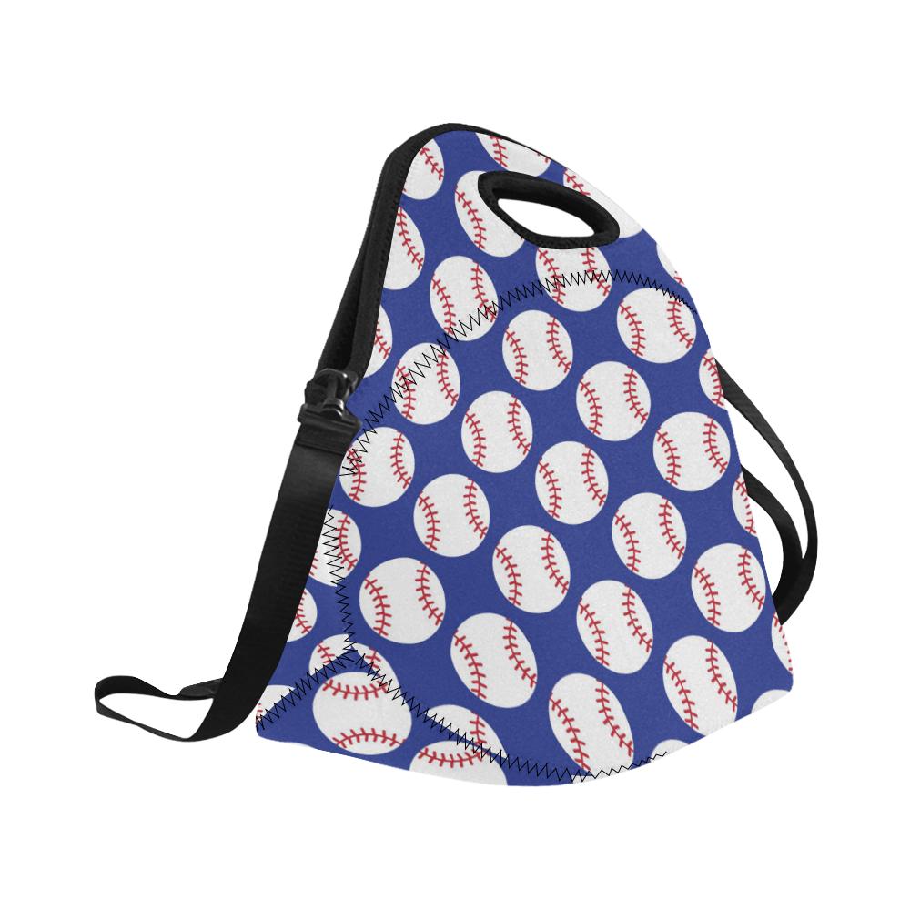 Baseball Blue Background Neoprene Lunch Bag (Model 1669)(Large)-JTAMIGO.COM