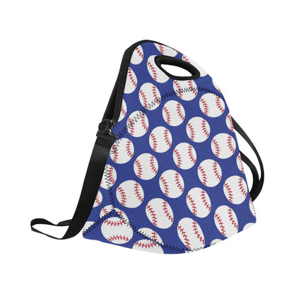 Baseball Blue Background Neoprene Lunch Bag (Model 1669)(Large)-JTAMIGO.COM