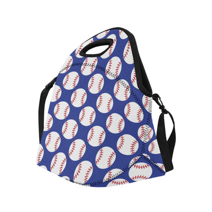 Baseball Blue Background Neoprene Lunch Bag (Model 1669)(Large)-JTAMIGO.COM
