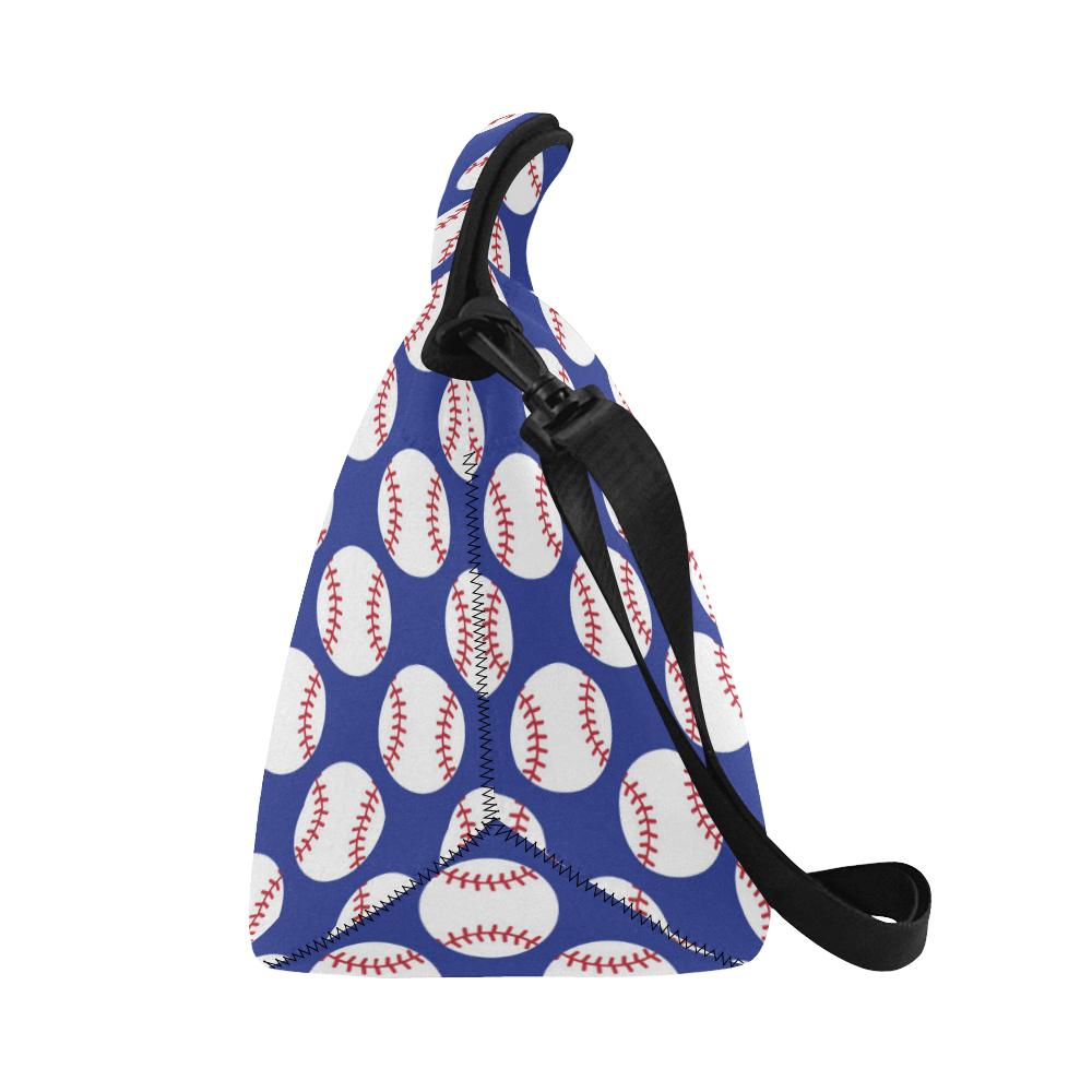 Baseball Blue Background Neoprene Lunch Bag (Model 1669)(Large)-JTAMIGO.COM