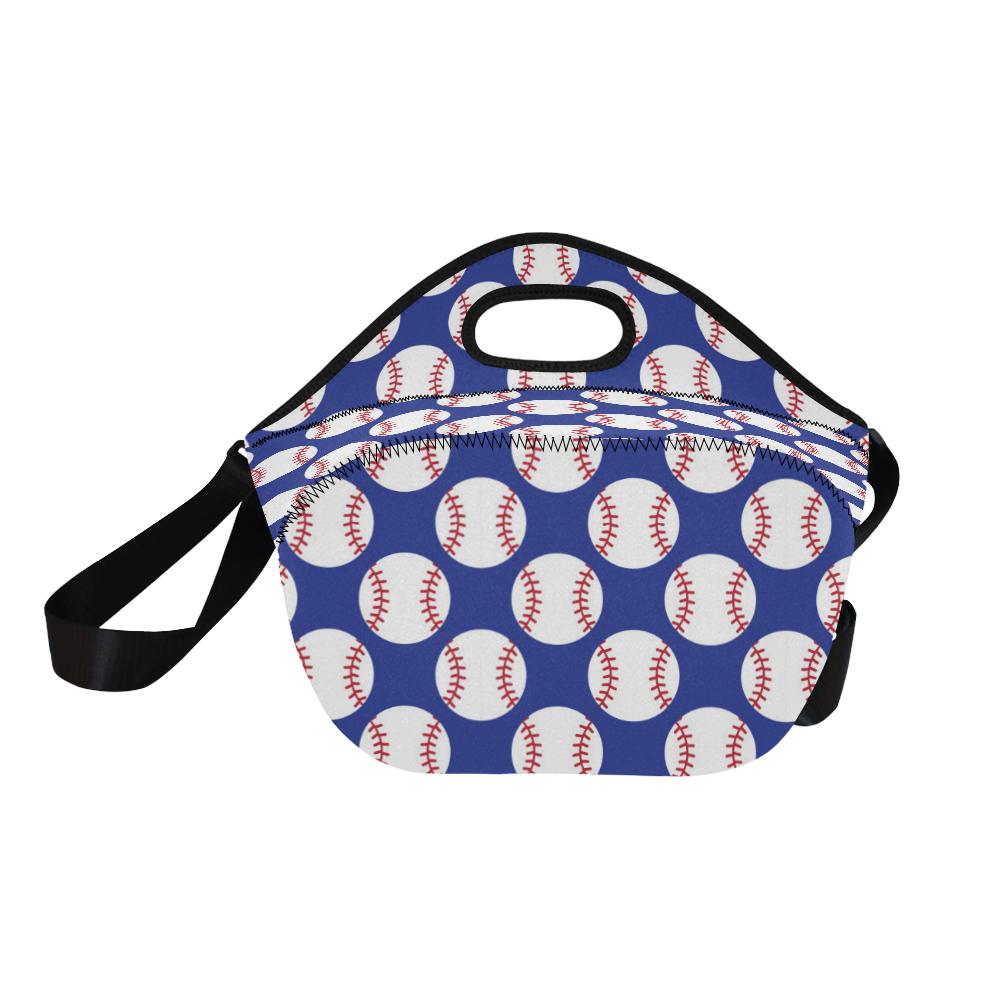 Baseball Blue Background Neoprene Lunch Bag (Model 1669)(Large)-JTAMIGO.COM