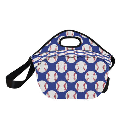 Baseball Blue Background Neoprene Lunch Bag (Model 1669)(Large)-JTAMIGO.COM