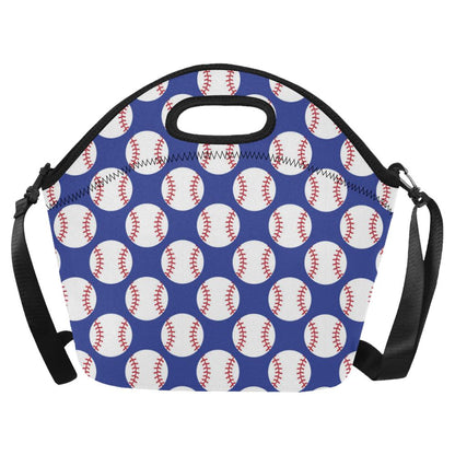 Baseball Blue Background Neoprene Lunch Bag (Model 1669)(Large)-JTAMIGO.COM