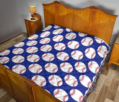 Baseball Blue Background Premium Quilt-JTAMIGO.COM
