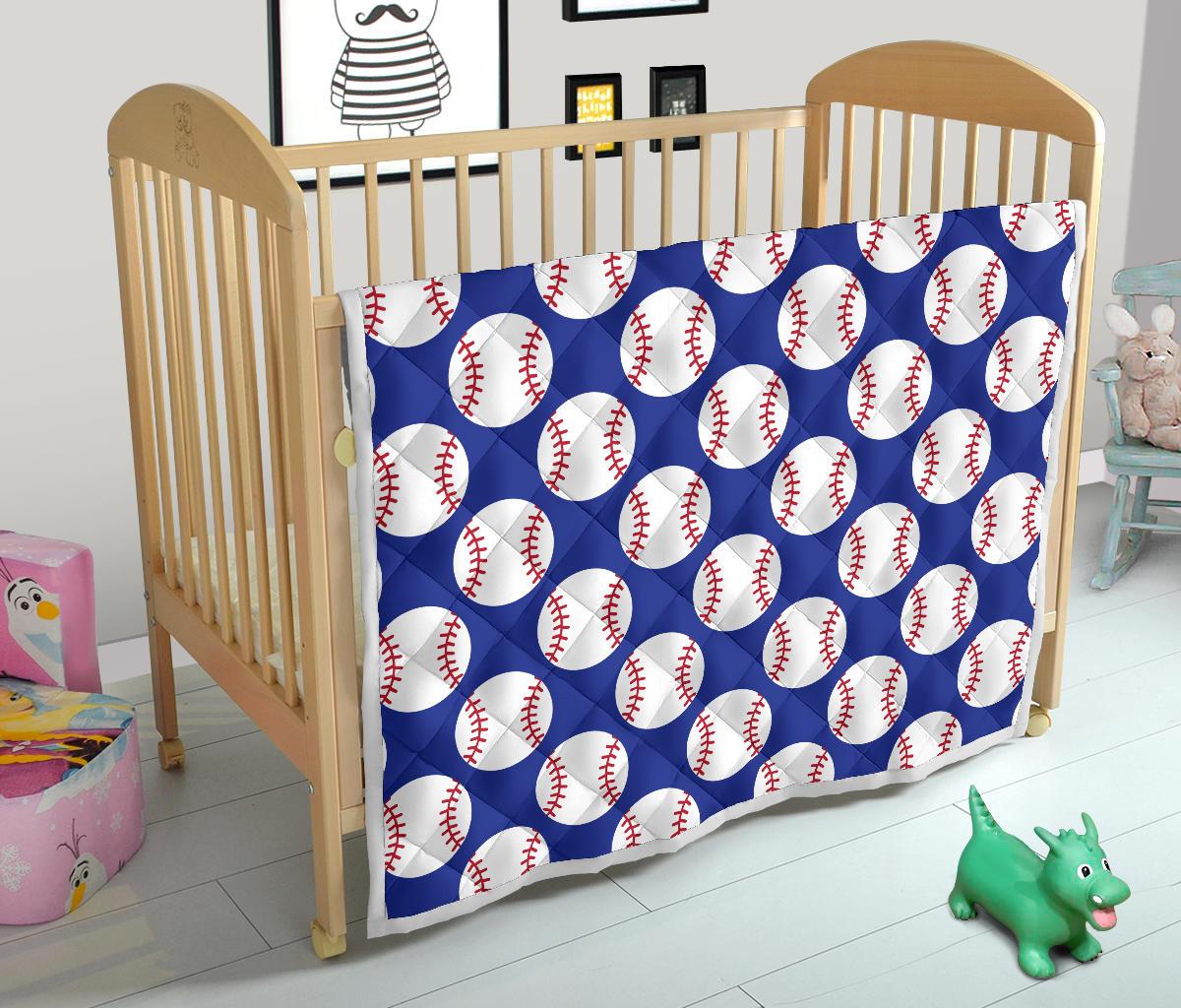 Baseball Blue Background Premium Quilt-JTAMIGO.COM