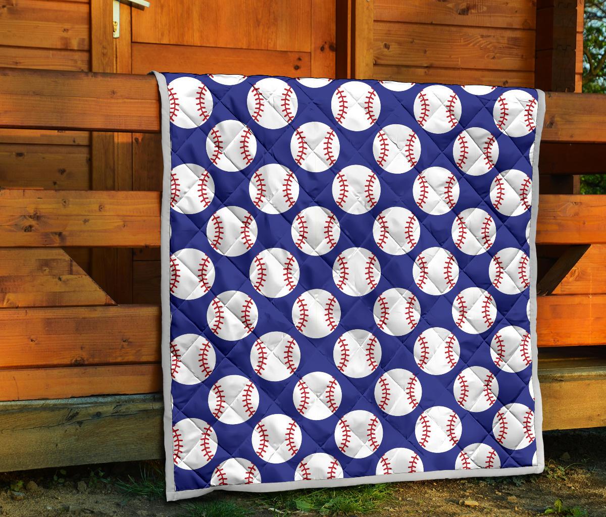 Baseball Blue Background Premium Quilt-JTAMIGO.COM