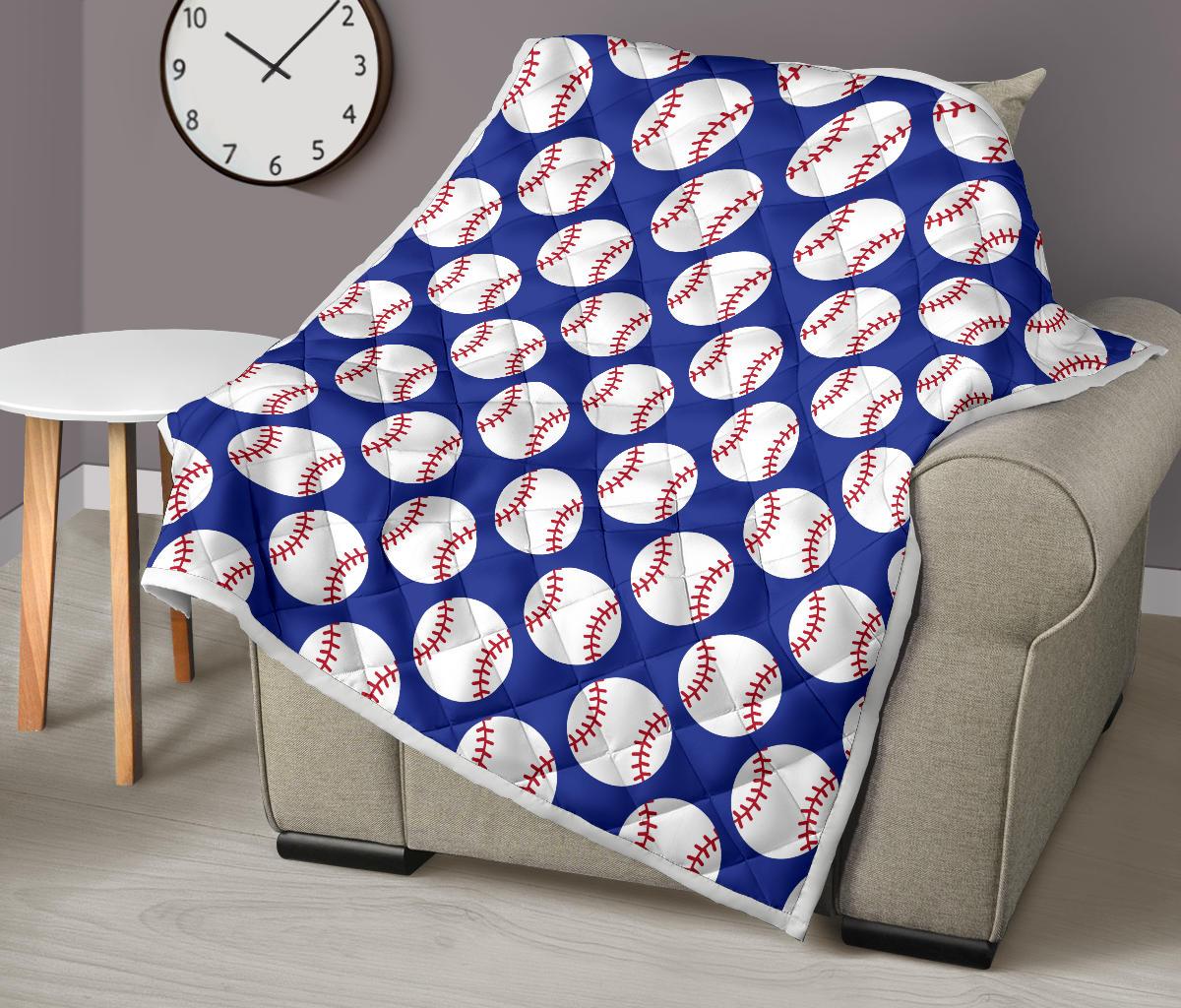 Baseball Blue Background Premium Quilt-JTAMIGO.COM