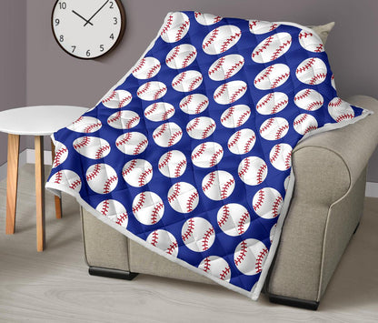 Baseball Blue Background Premium Quilt-JTAMIGO.COM