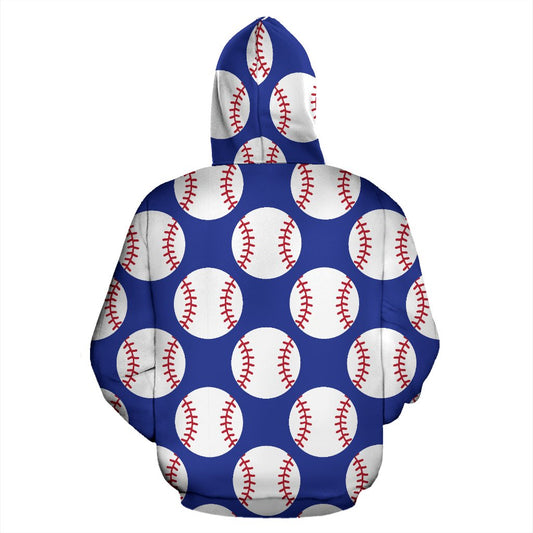 Baseball Blue Background Pullover Hoodie